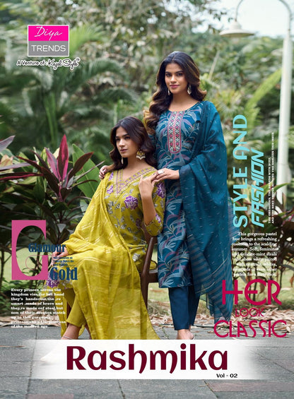 Rashmika Vol 2 Diya Trends Vertican Readymade Pant Style Suits Manufacturer Gujarat