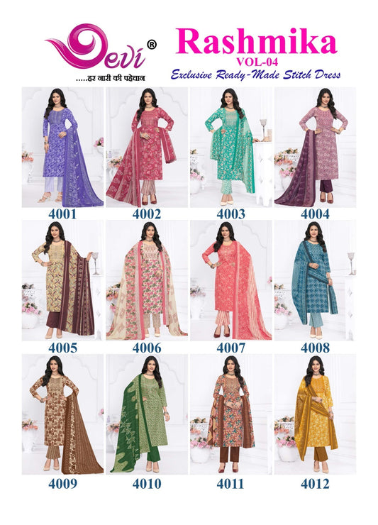 Rashmika Vol 4 Devi Readymade Cotton Pant Suits Wholesale Price