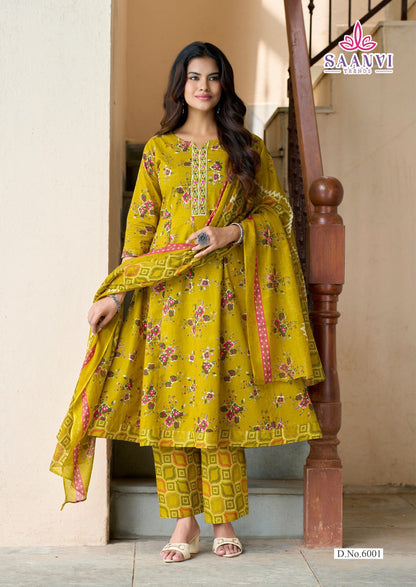Rashmika Vol 6 Saanvi Cotton Readymade Anarkali Suits Wholesaler Ahmedabad