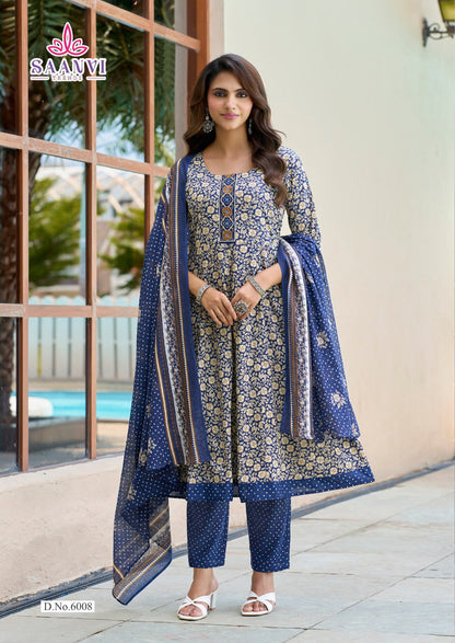Rashmika Vol 6 Saanvi Cotton Readymade Anarkali Suits Wholesaler Ahmedabad