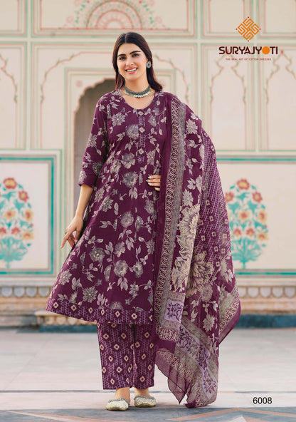 Rashmika Vol 6 Suryajyoti Cotton Readymade Anarkali Suits Wholesale Price