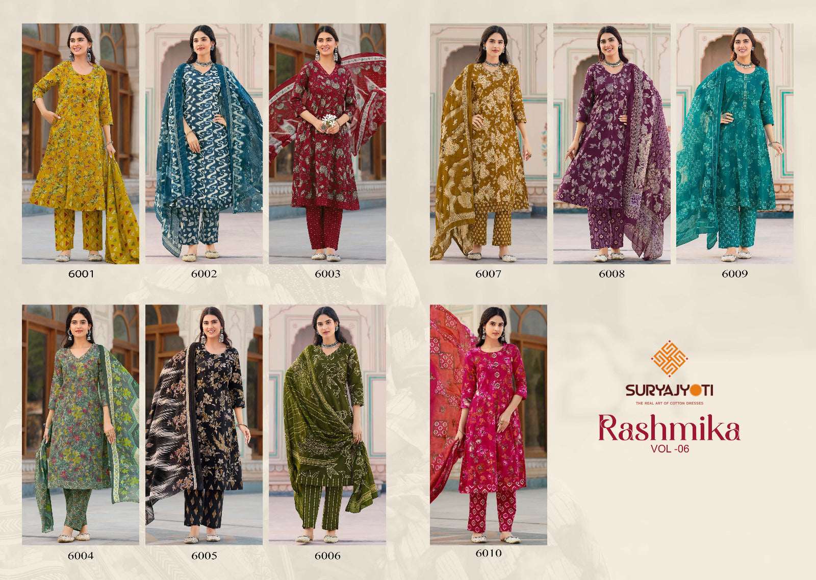 Rashmika Vol 6 Suryajyoti Cotton Readymade Anarkali Suits Wholesale Price