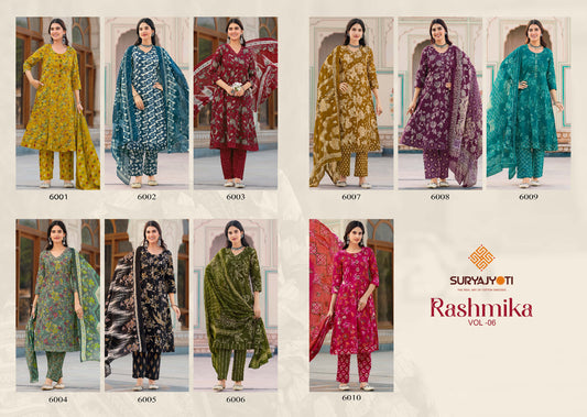 Rashmika Vol 6 Suryajyoti Cotton Readymade Anarkali Suits Wholesale Price