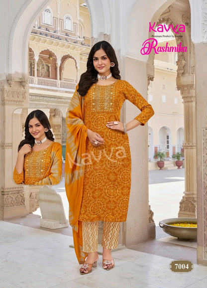 Rashmika Vol 7 Kavya Rayon Readymade Pant Style Suits Wholesaler Ahmedabad