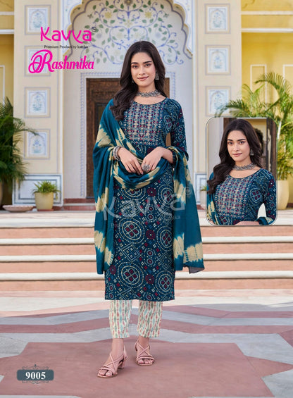 Rashmika Vol 9 Kavya Rayon Readymade Pant Style Suits Exporter Ahmedabad