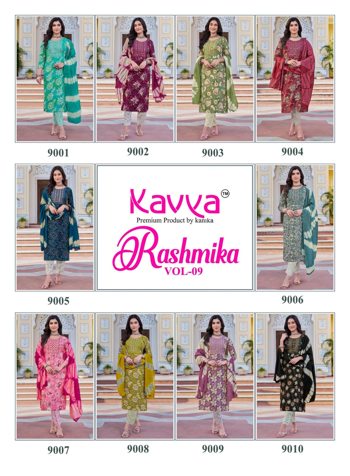 Rashmika Vol 9 Kavya Rayon Readymade Pant Style Suits Exporter Ahmedabad