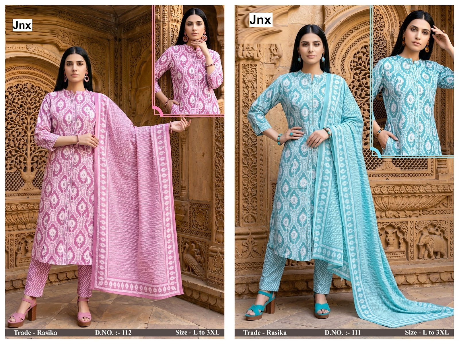 Rasika Jnx Readymade Cotton Pant Suits Supplier Gujarat