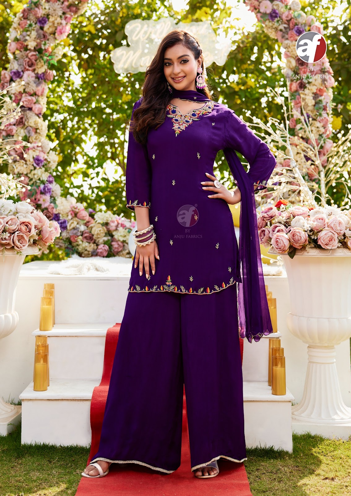 Rasm Vol 7 Af Chinon Chiffon Readymade Plazzo Style Suits Exporter Ahmedabad