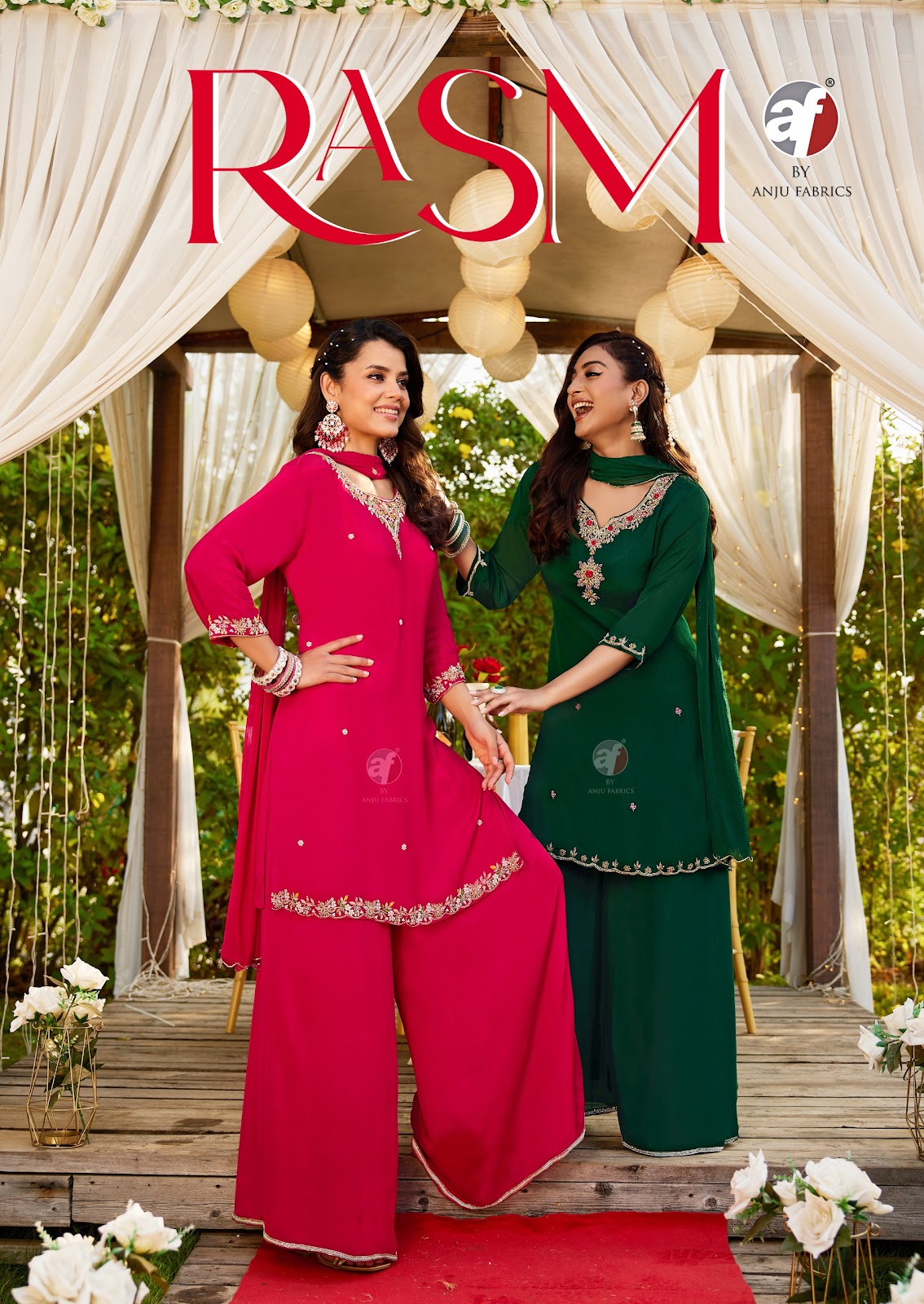 Rasm Vol 7 Af Chinon Chiffon Readymade Plazzo Style Suits Exporter Ahmedabad