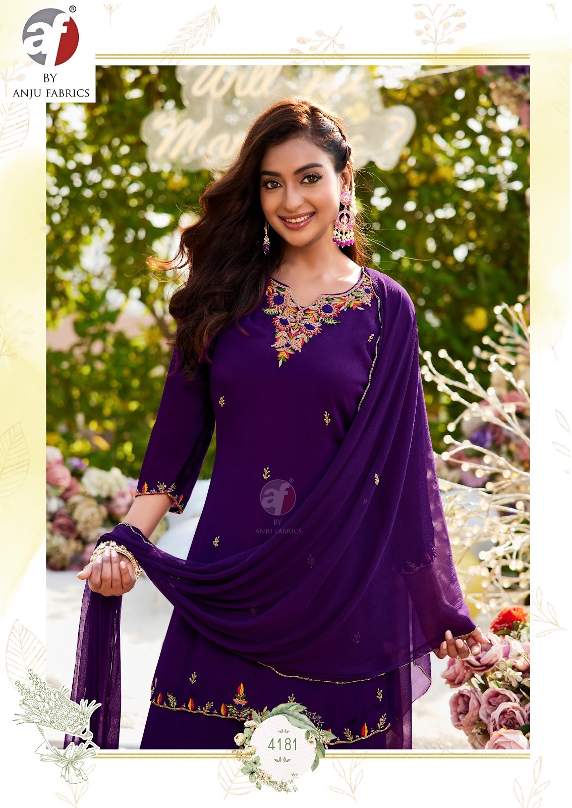 Rasm Vol 7 Af Chinon Chiffon Readymade Plazzo Style Suits Exporter Ahmedabad