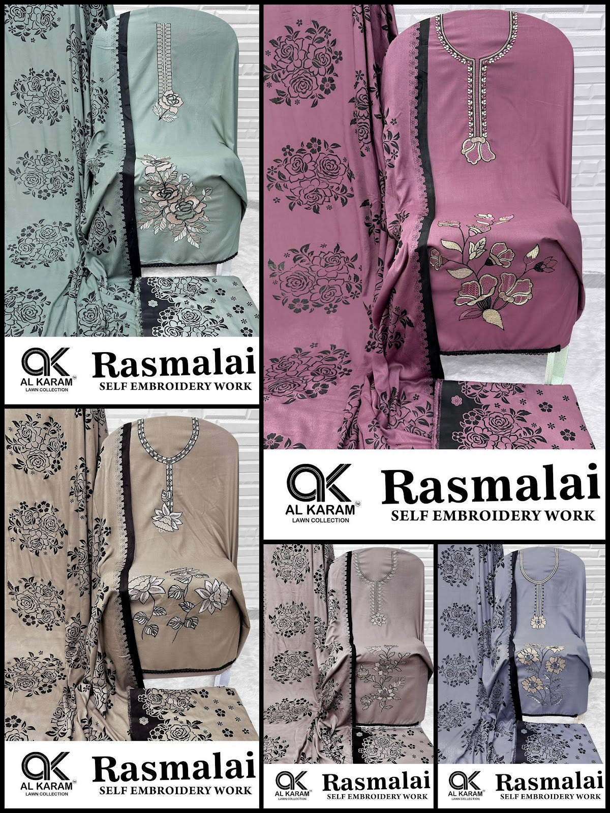 Rasmalai Al Karam Rayon Karachi Salwar Suits Wholesale Price