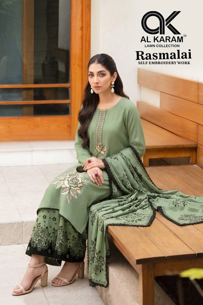 Rasmalai Al Karam Rayon Karachi Salwar Suits Wholesale Price