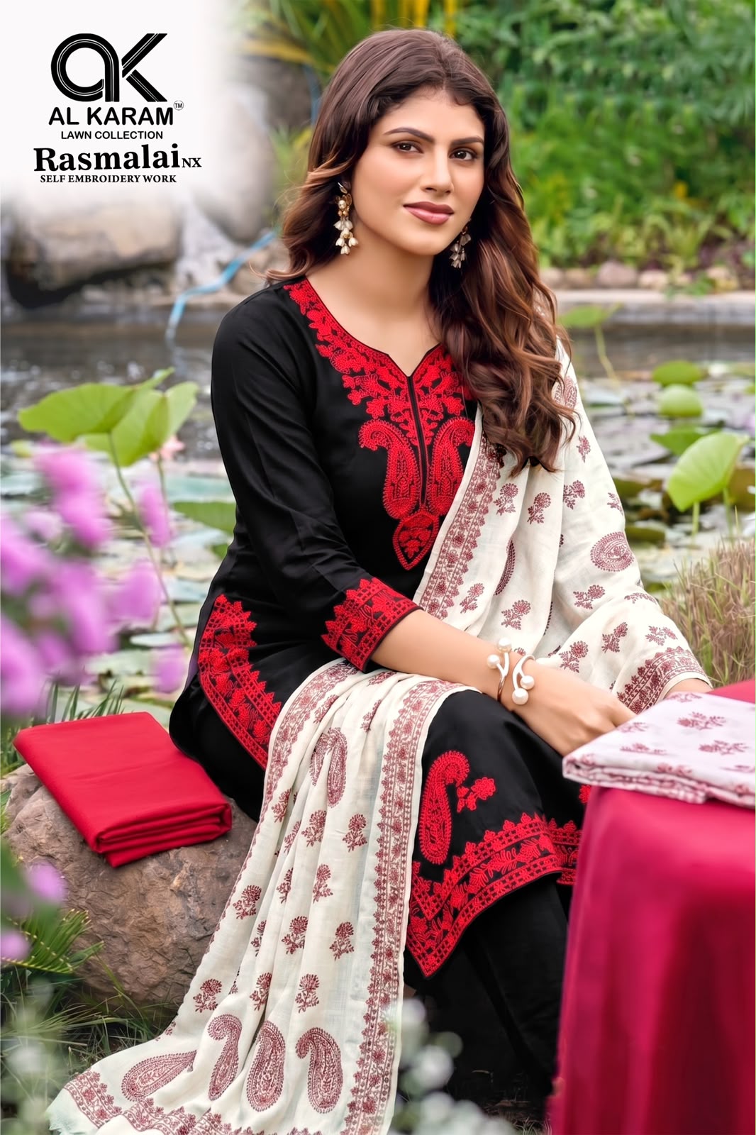 Rasmalai Nx Al Karam Rayon Karachi Salwar Suits Wholesale Rate