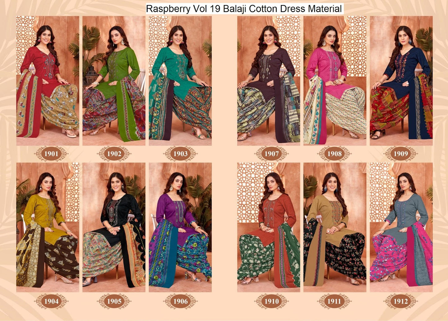 Raspberry Vol 19 Balaji Cotton Dress Material Wholesaler Ahmedabad