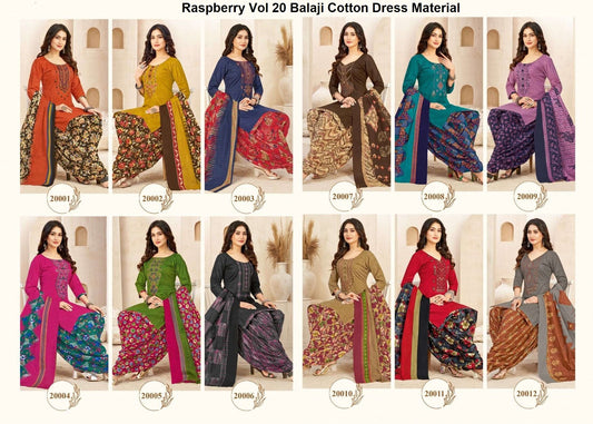 Raspberry Vol 20 Balaji Cotton Dress Material Manufacturer India