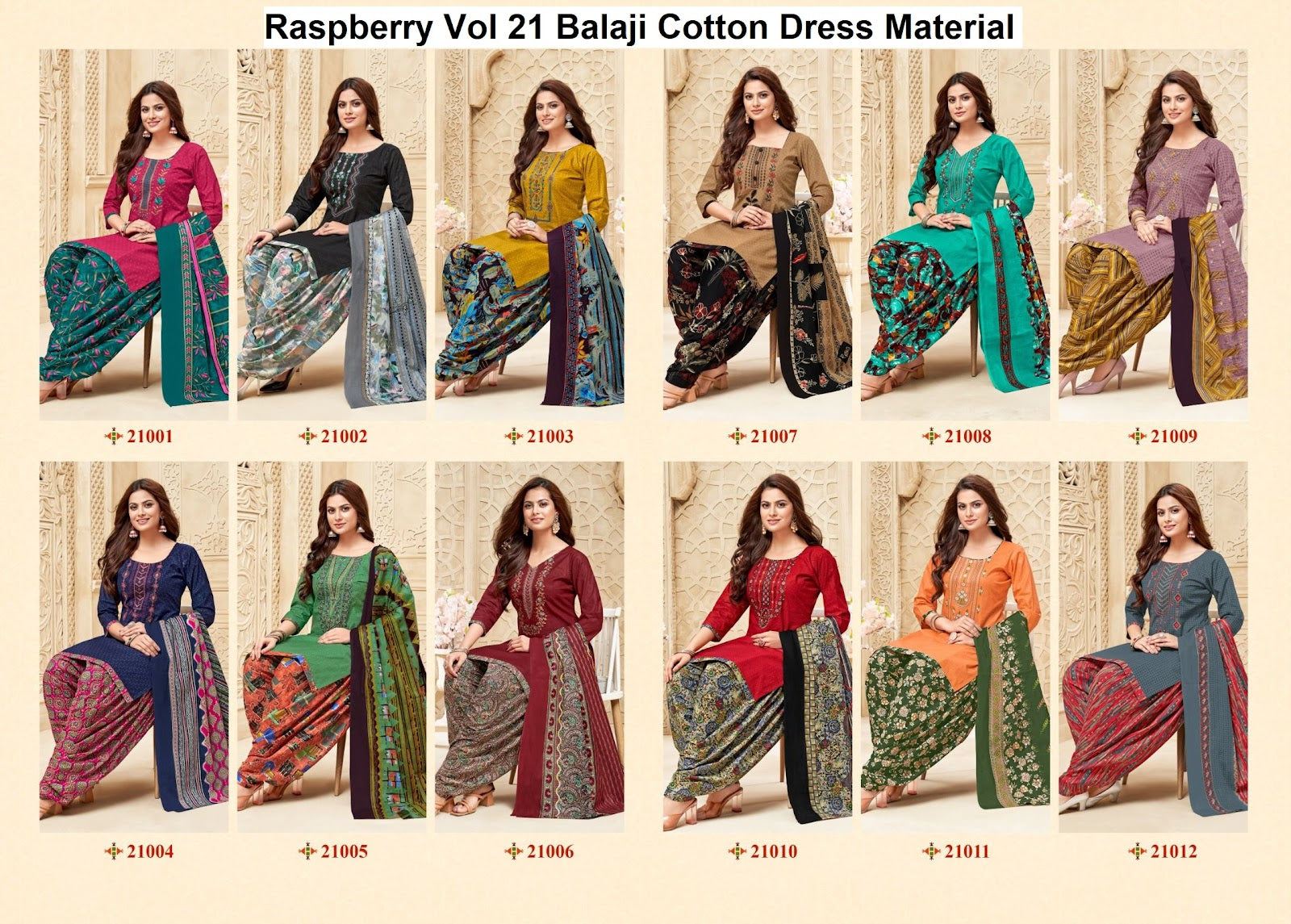 Raspberry Vol 21 Balaji Cotton Dress Material Supplier Gujarat