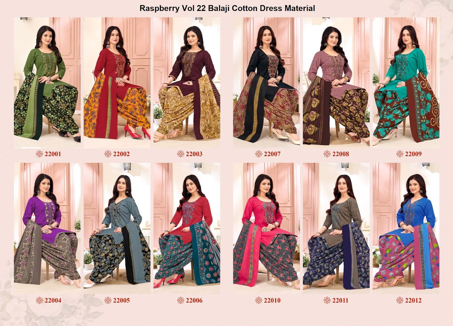 Raspberry Vol 22 Balaji Cotton Dress Material Wholesaler Ahmedabad