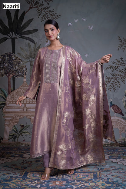 Rasveet 2811 Naariti Tissue Silk Pant Style Suits Exporter Gujarat