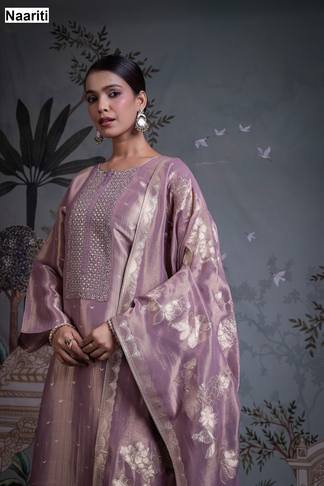 Rasveet 2811 Naariti Tissue Silk Pant Style Suits Exporter Gujarat
