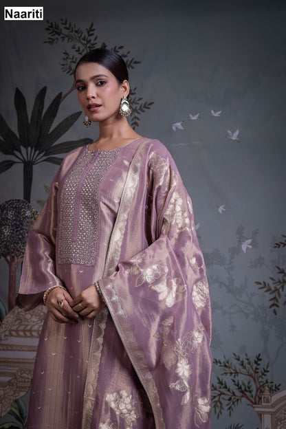 Rasveet 2811 Naariti Tissue Silk Pant Style Suits Exporter Gujarat
