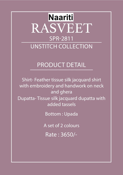 Rasveet 2811 Naariti Tissue Silk Pant Style Suits Exporter Gujarat