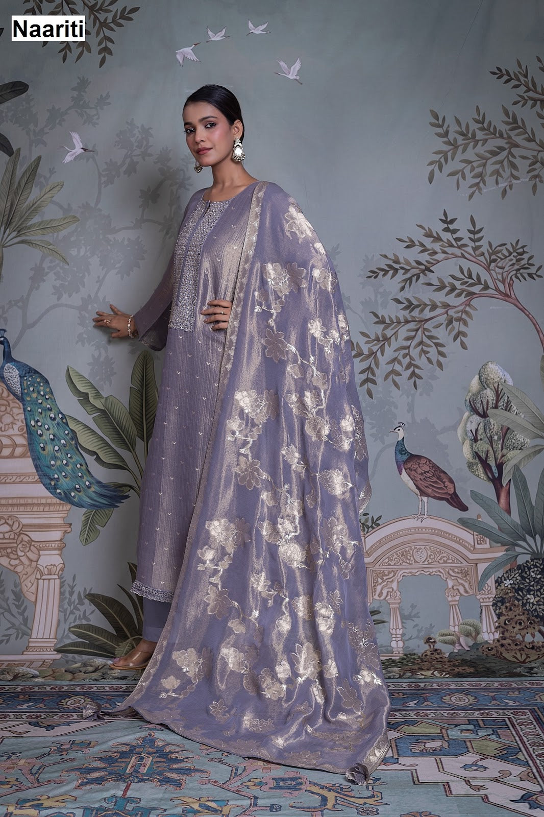 Rasveet 2811 Naariti Tissue Silk Pant Style Suits Exporter Gujarat
