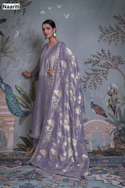 Rasveet 2811 Naariti Tissue Silk Pant Style Suits Exporter Gujarat