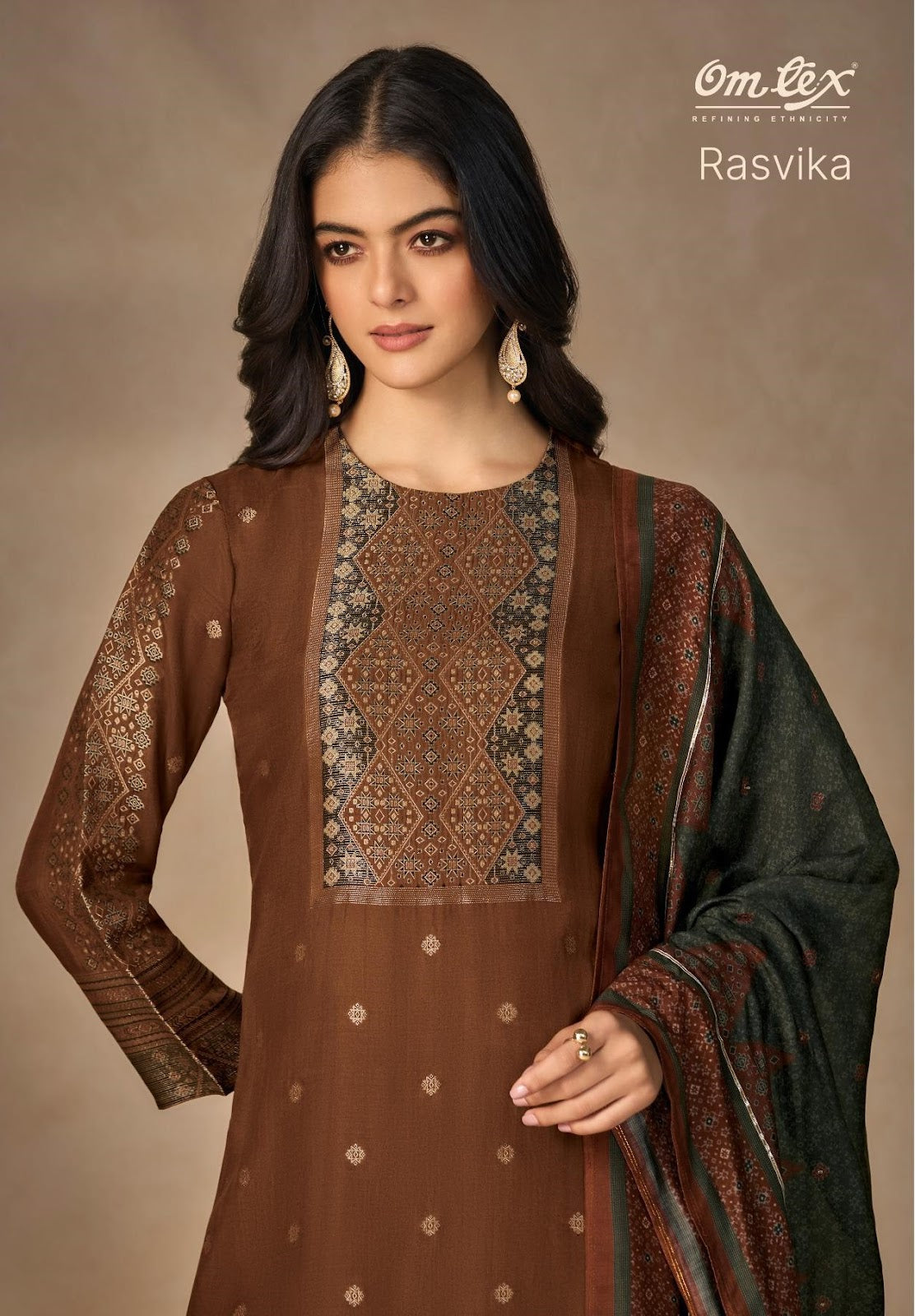 Rasvika Omtex Muslin Jacquard Pant Style Suits Wholesaler Ahmedabad
