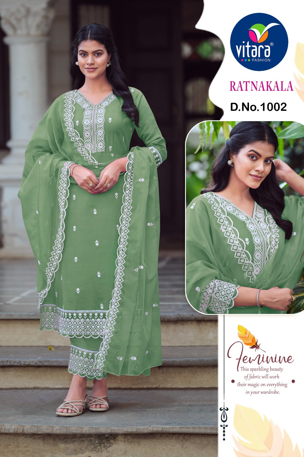 Ratankala Vitara Roman Silk Readymade Pant Style Suits Exporter India