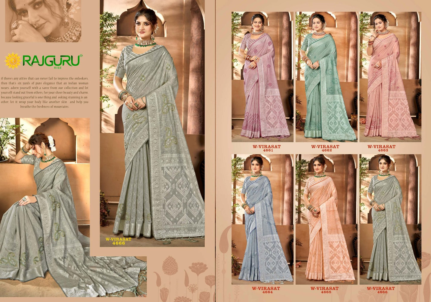 Rathotsav Virasat Rajguru Linen Sarees Supplier Ahmedabad