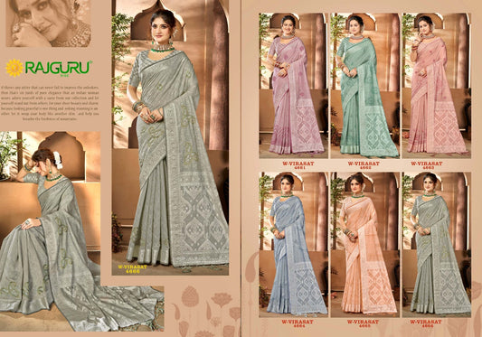 Rathotsav Virasat Rajguru Linen Sarees Supplier Ahmedabad