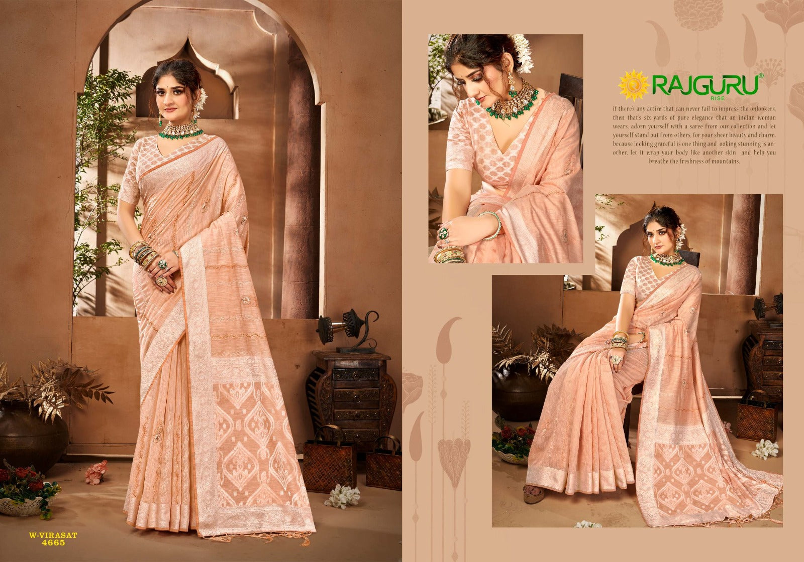 Rathotsav Virasat Rajguru Linen Sarees Supplier Ahmedabad