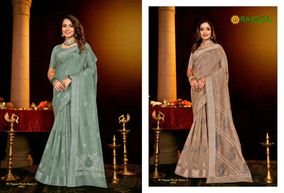 Rathotsav W Nigam Work Dusty 2 Rajguru Cotton Sarees Supplier India