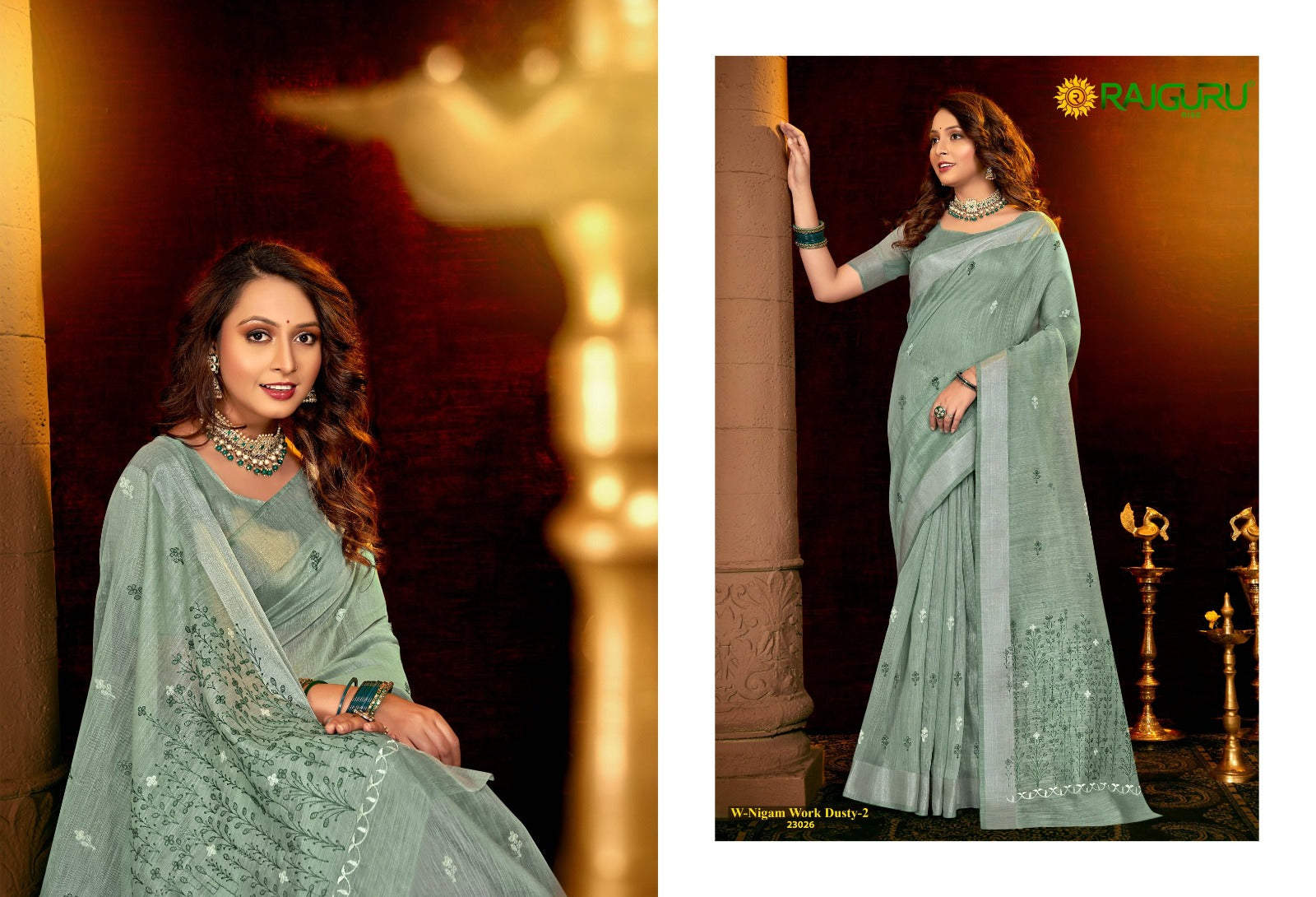 Rathotsav W Nigam Work Dusty 2 Rajguru Cotton Sarees Supplier India