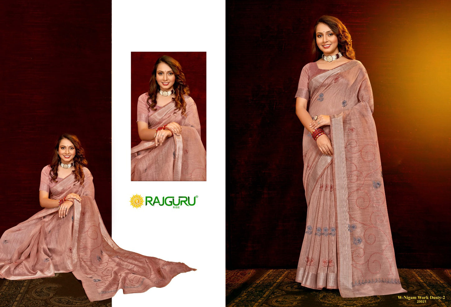 Rathotsav W Nigam Work Dusty 2 Rajguru Cotton Sarees Supplier India