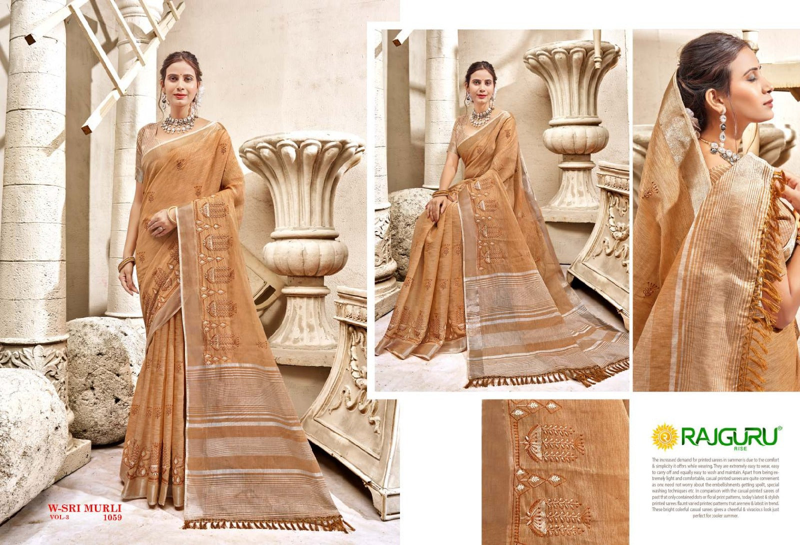 Rathotsav W Sri Murli Vol 3 Rajguru Linen Sarees Wholesale Price