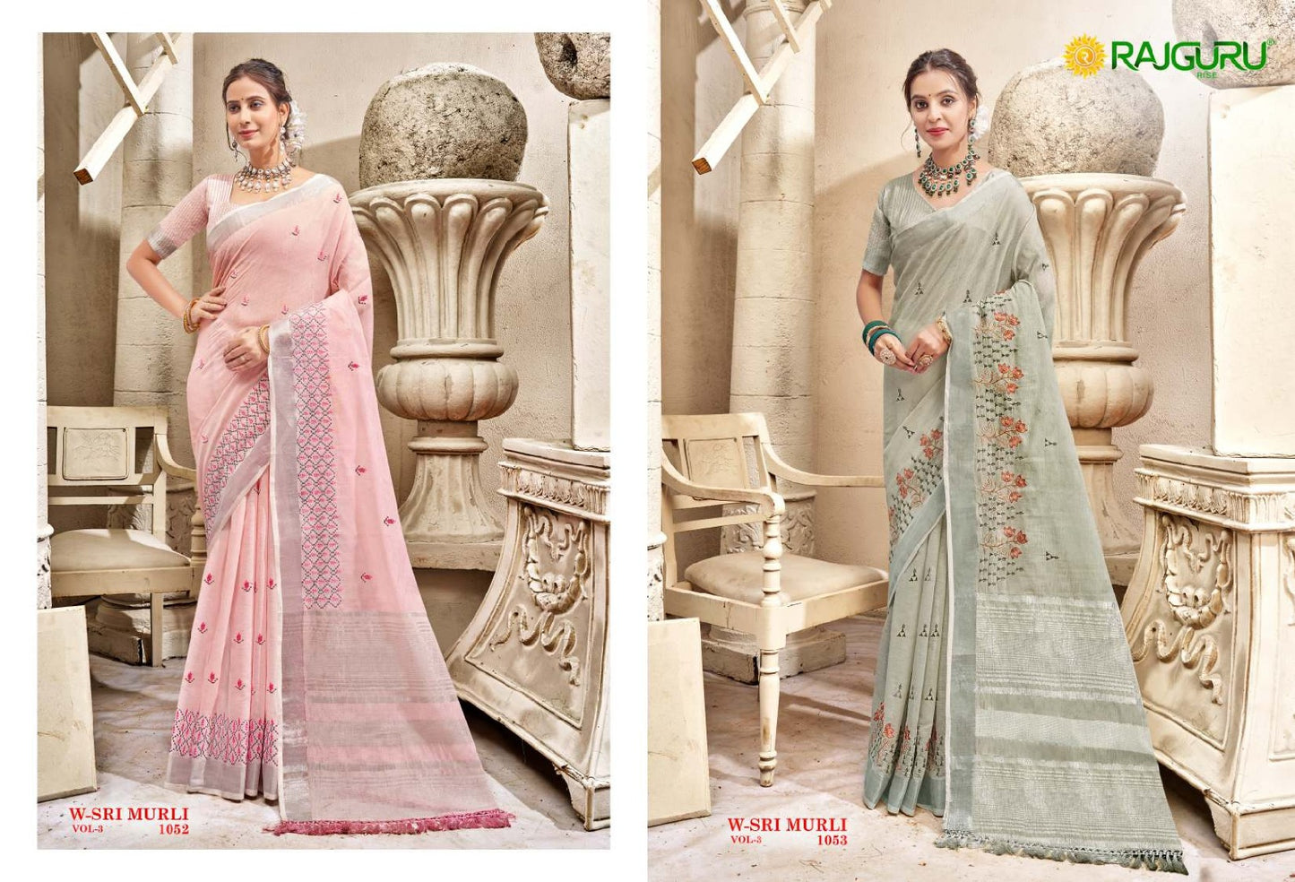 Rathotsav W Sri Murli Vol 3 Rajguru Linen Sarees Wholesale Price