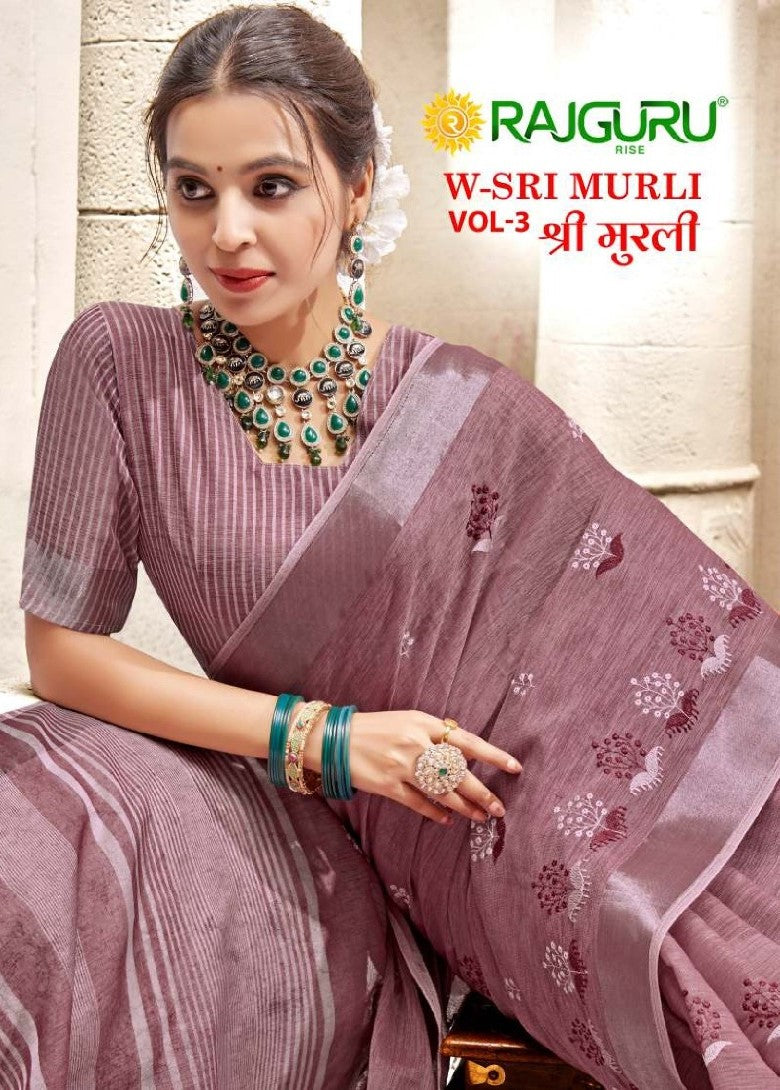 Rathotsav W Sri Murli Vol 3 Rajguru Linen Sarees Wholesale Price