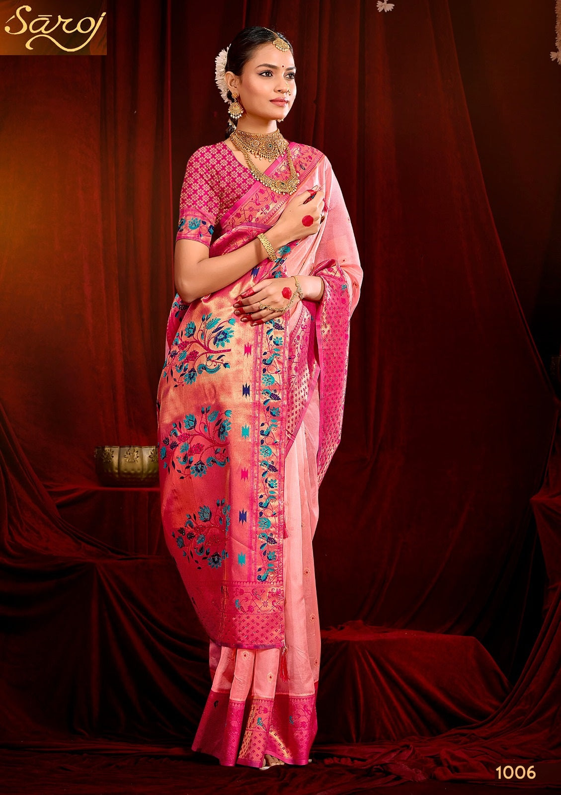 Ratnagiri Saroski 1 Saroj Organza Silk Sarees Supplier Ahmedabad