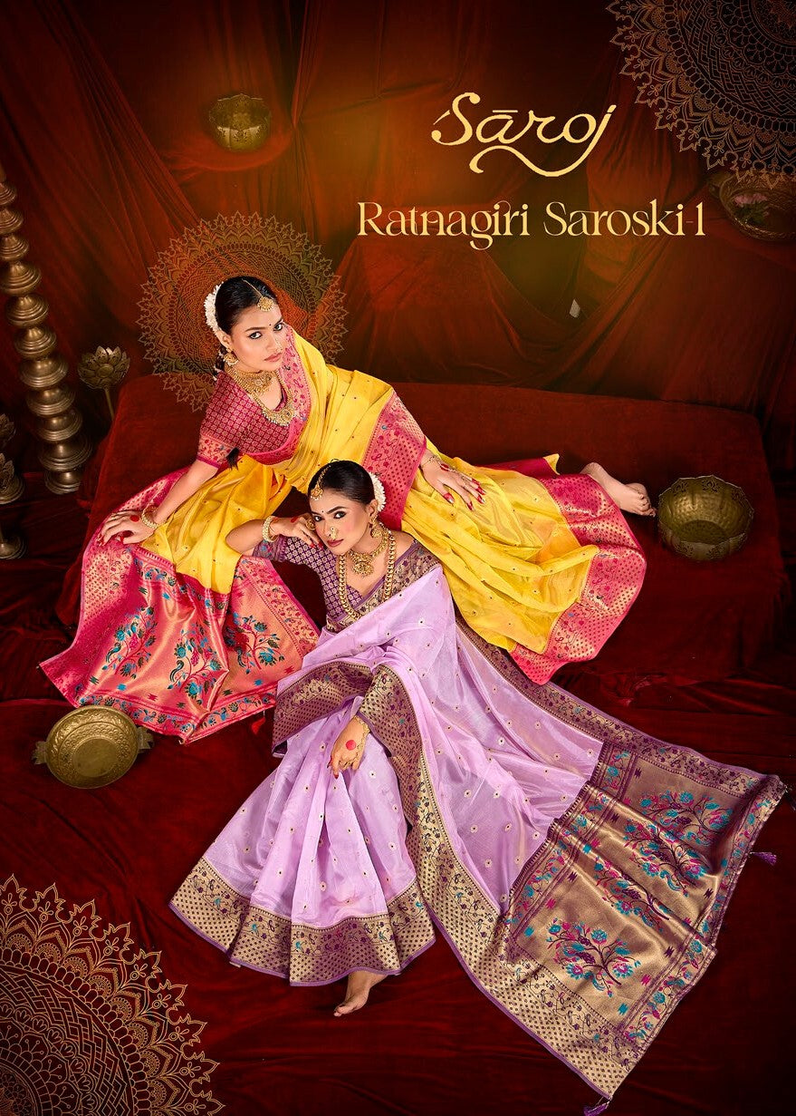 Ratnagiri Saroski 1 Saroj Organza Silk Sarees Supplier Ahmedabad