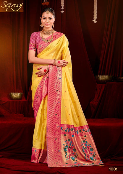Ratnagiri Saroski 1 Saroj Organza Silk Sarees Supplier Ahmedabad