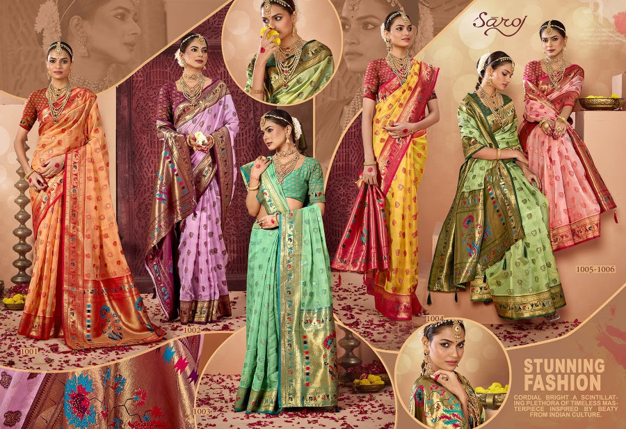 Ratnagiri Saroski 2 Saroj Organza Silk Sarees Wholesale Rate