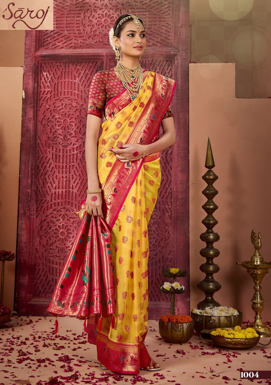 Ratnagiri Saroski 2 Saroj Organza Silk Sarees Wholesale Rate