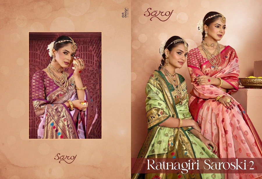 Ratnagiri Saroski 2 Saroj Organza Silk Sarees Wholesale Rate