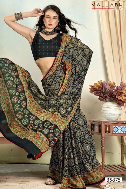 Ratnajyoti Vol 14 Vallabhi Prints Moss Sarees Exporter