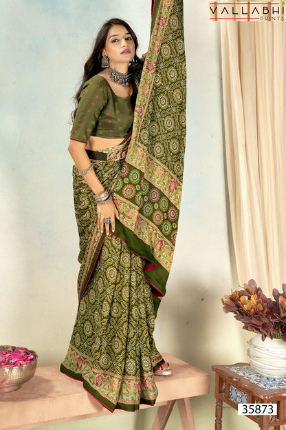 Ratnajyoti Vol 14 Vallabhi Prints Moss Sarees Exporter