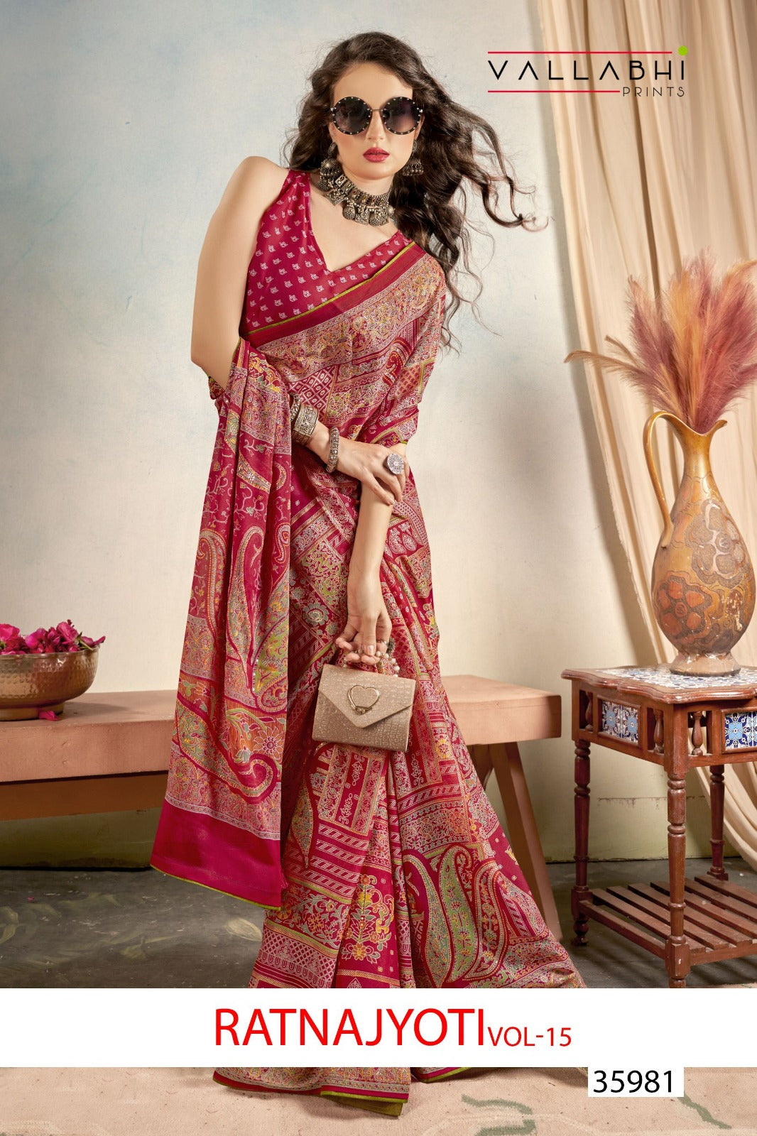 Ratnajyoti Vol 15 Vallabhi Prints Moss Sarees Manufacturer Ahmedabad