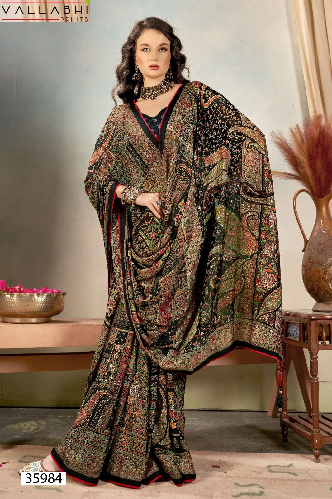 Ratnajyoti Vol 15 Vallabhi Prints Moss Sarees Manufacturer Ahmedabad