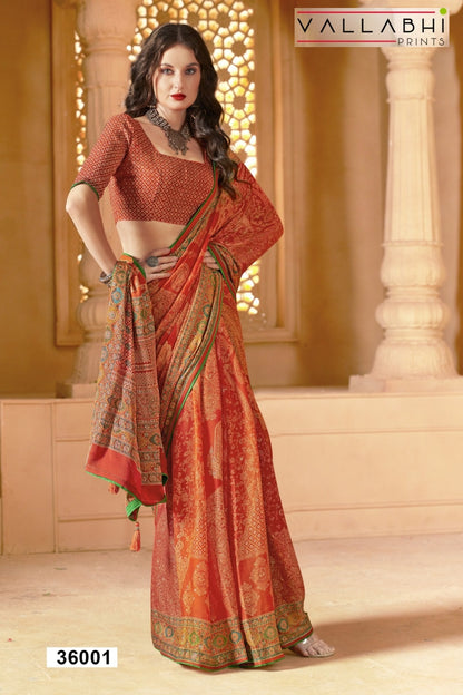 Ratnajyoti Vol 17 Vallabhi Prints Moss Sarees Wholesaler India