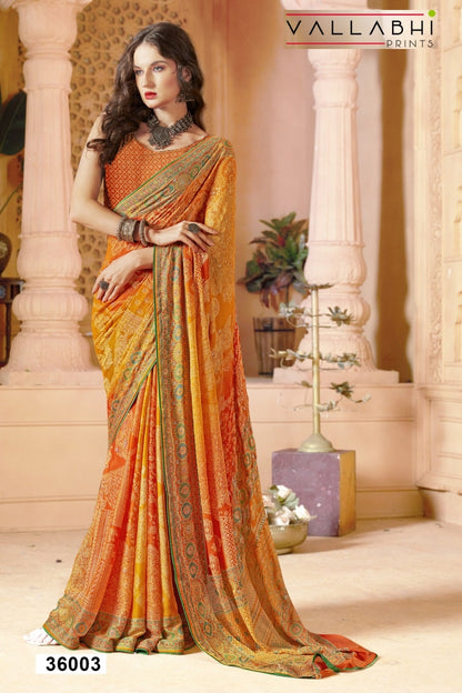 Ratnajyoti Vol 17 Vallabhi Prints Moss Sarees Wholesaler India